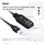 Club3D USB 3.1 Cable USB-A male - USB-A female Μαύρο 5m (CAC-1404) - Image 4