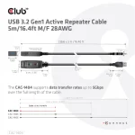 Club3D USB 3.1 Cable USB-A male - USB-A female Μαύρο 5m (CAC-1404) - Image 5