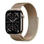 Apple Watch Series 11 Cellular Titanium 46mm Αδιάβροχο με eSIM και Παλμογράφο (Gold Titanium Case with Gold Milanese Loop - M/L) MFD84ZR/A