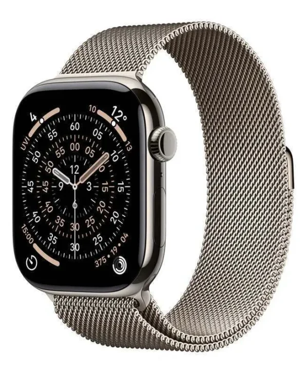 Apple Watch Series 11 Cellular Titanium 46mm Αδιάβροχο με eSIM και Παλμογράφο (Natural Titanium Case with Natural Milanese Loop - S/M) MFCY4ZR/A