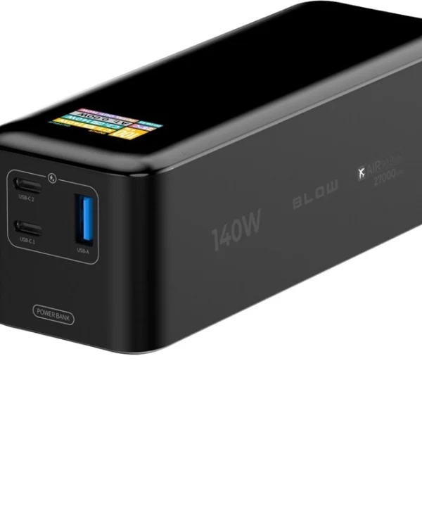 Blow Power Bank 27000mAh 140W με Θύρα USB-A και 2 Θύρες USB-C Power Delivery Μαύρο 81-155#