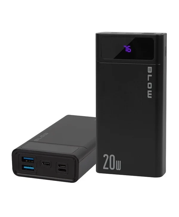 Blow PB10A Power Bank 10000mAh με 2 Θύρες USB-A και Θύρα USB-C Μαύρο 81-147#