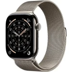 Apple Watch Series 11 Cellular Titanium 46mm Αδιάβροχο με eSIM και Παλμογράφο (Natural Titanium Case with Natural Milanese Loop - M/L) MFD04ZR/A