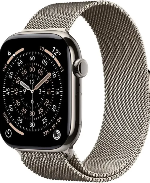 Apple Watch Series 11 Cellular Titanium 46mm Αδιάβροχο με eSIM και Παλμογράφο (Natural Titanium Case with Natural Milanese Loop - M/L) MFD04ZR/A