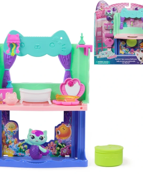 Spin Master Παιχνίδι Μινιατούρα Gabby's Dollhouse MerCat's Spa-wesome Bathroom 6072921