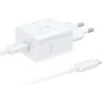 Samsung Φορτιστής με Θύρα USB-C και Καλώδιο USB-C - USB-C 45W Power Delivery Λευκός (EP-T4511X) EP-T4511XWEGEU