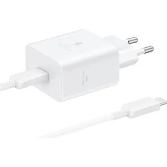 Samsung Φορτιστής με Θύρα USB-C και Καλώδιο USB-C - USB-C 45W Power Delivery Λευκός (EP-T4511X) EP-T4511XWEGEU