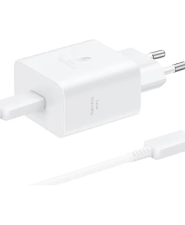 Samsung Φορτιστής με Θύρα USB-C και Καλώδιο USB-C - USB-C 45W Power Delivery Λευκός (EP-T4511X) EP-T4511XWEGEU