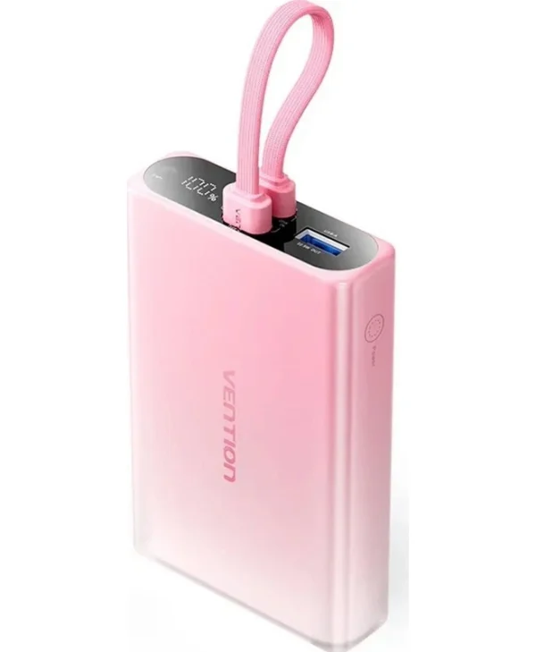 Vention Power Bank 10000mAh 22.5W με Θύρα USB-A και Θύρα USB-C Ροζ FHZP0