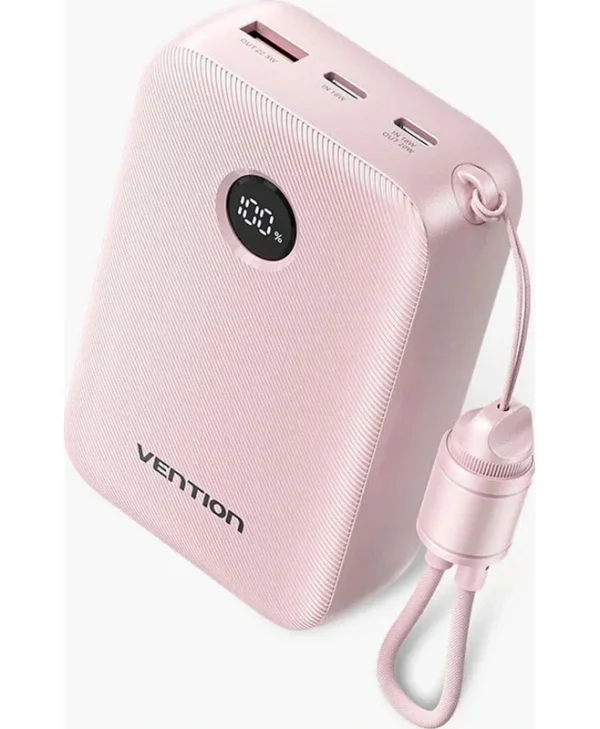 Vention Power Bank 20000mAh 22.5W με Θύρα USB-A και Θύρα USB-C Ροζ FKBP0-C
