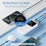 Vention Power Bank 20000mAh 22.5W με 2 Θύρες USB-A και Θύρα USB-C Μαύρο FHLB0 - Image 2