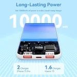 Vention Power Bank 10000mAh 22.5W με 2 Θύρες USB-A και Θύρα USB-C Λευκό FHKW0 - Image 4