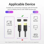 Vention Cable DisplayPort male - HDMI male 1.5m Μαύρο (HADBG) - Image 2