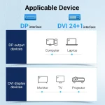 Vention Cable DVI-D male - DisplayPort male 2m Μαύρο (HAFBH) - Image 3