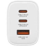 Verbatim Φορτιστής Χωρίς Καλώδιο GaN με Θύρα USB-A και 2 Θύρες USB-C 65W Power Delivery / Quick Charge 3.0 Λευκός (Essentials) 32353 - Image 3