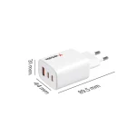 Verbatim Φορτιστής Χωρίς Καλώδιο GaN με Θύρα USB-A και 2 Θύρες USB-C 65W Power Delivery / Quick Charge 3.0 Λευκός (Essentials) 32353 - Image 5