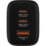 Verbatim Φορτιστής Χωρίς Καλώδιο GaN με Θύρα USB-A και 2 Θύρες USB-C 65W Power Delivery / Quick Charge 3.0 Μαύρος (Essentials) 32352 - Image 3