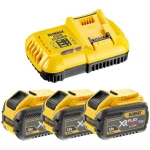 Dewalt Σετ 3 Μπαταριών Εργαλείου Λιθίου 18V Χωρητικότητας 9Ah με Φορτιστή DCB118X3-QW