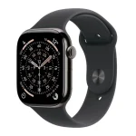 Apple Watch Series 11 Cellular Titanium 46mm Αδιάβροχο με eSIM και Παλμογράφο (Slate Titanium Case with Black Sport Band - M/L) MFD24ZR/A