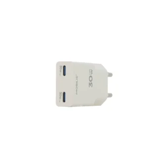 Mobilis Φορτιστής Χωρίς Καλώδιο με 2 Θύρες USB-C 30W Power Delivery Λευκός (Energia) 020026
