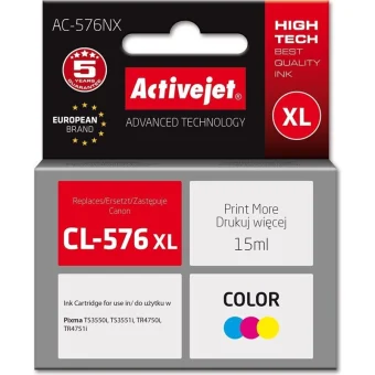 Active Jet Συμβατό Μελάνι Εκτυπωτή InkJet Canon CL-576XL 15ml Κίτρινο 1τμχ AC-576NX