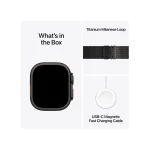 Apple Watch Ultra 3 Titanium 49mm Αδιάβροχο με eSIM και Παλμογράφο (Black Titanium Case with Black Titanium Milanese Loop - Small) MF1N4QR/A - Image 6