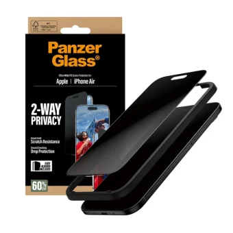 PanzerGlass 2-Way Ultra-Wide Fit EasyAligner Privacy Tempered Glass Μαύρο (iPhone Air) PG74944