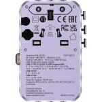 Verbatim Φορτιστής GaN με 2 Θύρες USB-A και 2 Θύρες USB-C και Καλώδιο USB-C 100W Power Delivery / Quick Charge 4+ Μωβ (Charge 'n' Travel) 30193 - Image 2