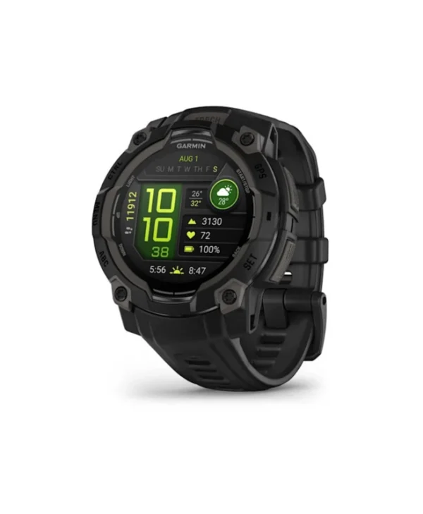 Garmin Instinct 3 AMOLED Aluminium 45mm Αδιάβροχο Smartwatch με Παλμογράφο (Black with Black Band) 010-02936-00