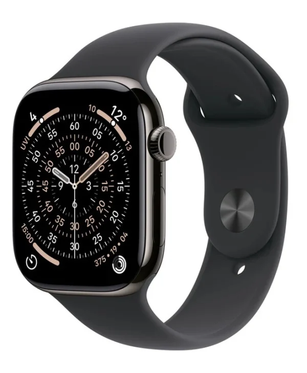 Apple Watch Series 11 Cellular Titanium 42mm Αδιάβροχο με eSIM και Παλμογράφο (Slate Titanium Case with Black Sport Band - M/L) MF8T4ZR/A