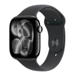 Apple Watch Series 11 Cellular Aluminium 46mm Αδιάβροχο με eSIM και Παλμογράφο (Jet Black Aluminium Case with Black Sport Band - M/L) MFC44ZR/A