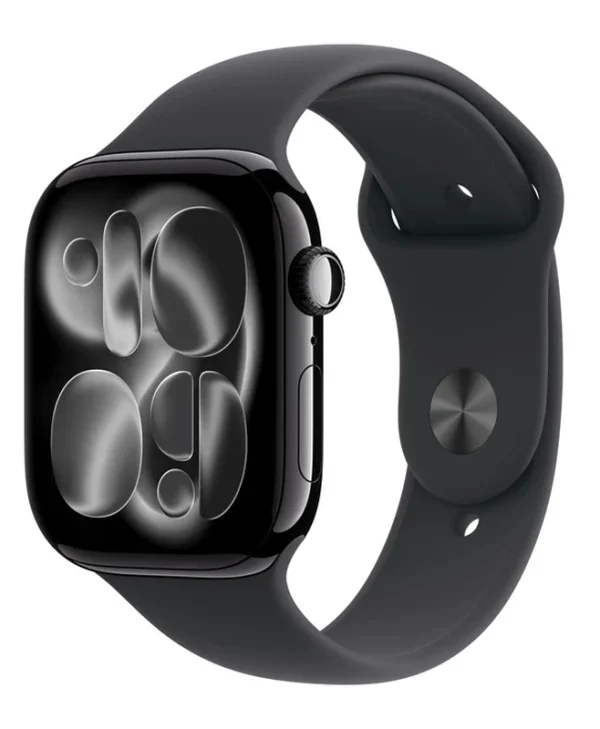 Apple Watch Series 11 Cellular Aluminium 46mm Αδιάβροχο με eSIM και Παλμογράφο (Jet Black Aluminium Case with Black Sport Band - M/L) MFC44ZR/A