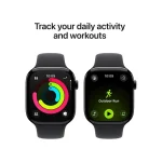 Apple Watch Series 11 Cellular Aluminium 46mm Αδιάβροχο με eSIM και Παλμογράφο (Jet Black Aluminium Case with Black Sport Band - M/L) MFC44ZR/A - Image 4