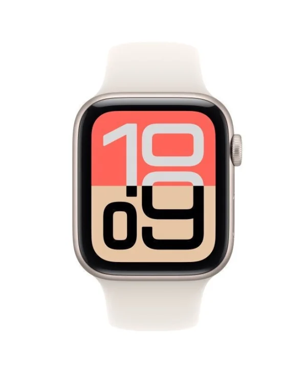 Apple Watch SE 3 Cellular Aluminium 44mm Αδιάβροχο με eSIM και Παλμογράφο (Starlight Aluminium Case with Starlight Sport Band - S/M) MEPE4ZR/A