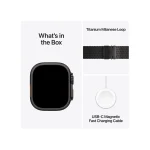 Apple Watch Ultra 3 Titanium 49mm Αδιάβροχο με eSIM και Παλμογράφο (Black Titanium Case with Black Titanium Milanese Loop - Medium) MF1Q4QF/A - Image 6