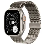 Apple Watch Ultra 3 Titanium 49mm Αδιάβροχο με eSIM και Παλμογράφο (Natural Titanium Case with Natural Titanium Milanese Loop - Medium) MEWY4QF/A