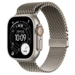 Apple Watch Ultra 3 Titanium 49mm Αδιάβροχο με eSIM και Παλμογράφο (Natural Titanium Case with Natural Titanium Milanese Loop - Small) MEWW4QF/A