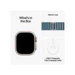 Apple Watch Ultra 3 Titanium 49mm Αδιάβροχο με eSIM και Παλμογράφο (Natural Titanium Case with Light Blue Alpine Loop - Medium) MEWM4QF/A - Image 5