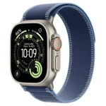 Apple Watch Ultra 3 Titanium 49mm Αδιάβροχο με eSIM και Παλμογράφο (Natural Titanium Case with Blue/Bright Blue Trail Loop - S/M) MEWR4QF/A