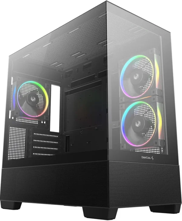 Deepcool CG380 3F Midi Tower Κουτί Υπολογιστή με Πλαϊνό Παράθυρο και ARGB Φωτισμό Μαύρο R-CG380-BKAGM3-G