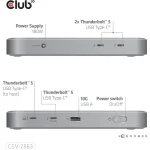 Club3D Thunderbolt 5 Docking Station με 4K PD Γκρι (CSV-2563) - Image 5