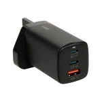 iBox Φορτιστής Χωρίς Καλώδιο GaN με Θύρα USB-A και 2 Θύρες USB-C 65W Μαύρος (C-65 UK) ILUC65BUK - Image 3