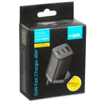 iBox Φορτιστής Χωρίς Καλώδιο GaN με Θύρα USB-A και 2 Θύρες USB-C 65W Μαύρος (C-65 UK) ILUC65BUK - Image 4