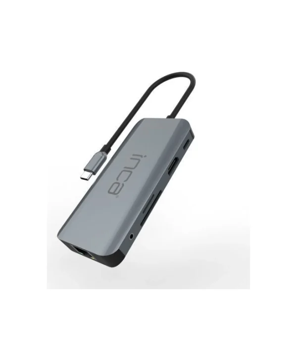 Inca USB-C Docking Station με DisplayPort 4K PD Ethernet και σύνδεση 2 Οθονών Γκρι (ITPC-10TX)