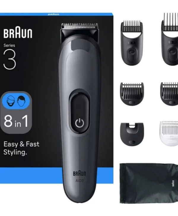 Braun Series 3 Επαναφορτιζόμενη Κουρευτική Μηχανή Γκρι AIO3540 7500435245180