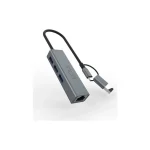 Inca USB-A / USB-C Docking Station με Ethernet Γκρι (IUTP-03TX)