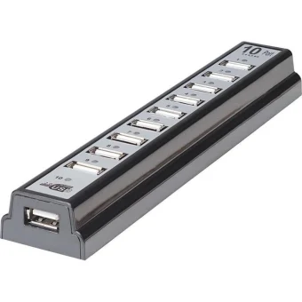 Manhattan IUSB2-HUB10 USB 2.0 Hub 10 Θυρών με σύνδεση USB-A και Εξωτερική Παροχή Ρεύματος 161572