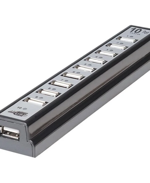 Manhattan IUSB2-HUB10 USB 2.0 Hub 10 Θυρών με σύνδεση USB-A και Εξωτερική Παροχή Ρεύματος 161572