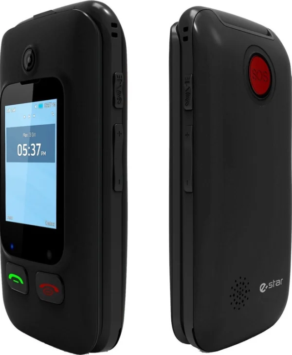 eStar Digni Flip Dual SIM Κινητό με Μεγάλα Κουμπιά Μαύρο DIGNIFLIPB