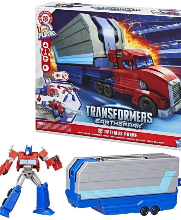 Φιγούρα Δράσης Truck to Playset: Earthspark Transformers Optimus Prime Battle Trailer 8εκ. G0750